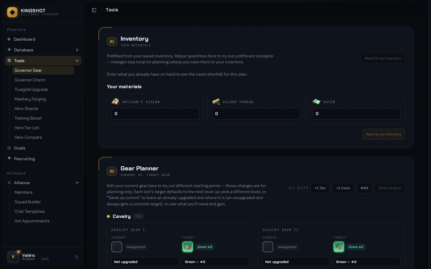 Gear Planner & Calculator